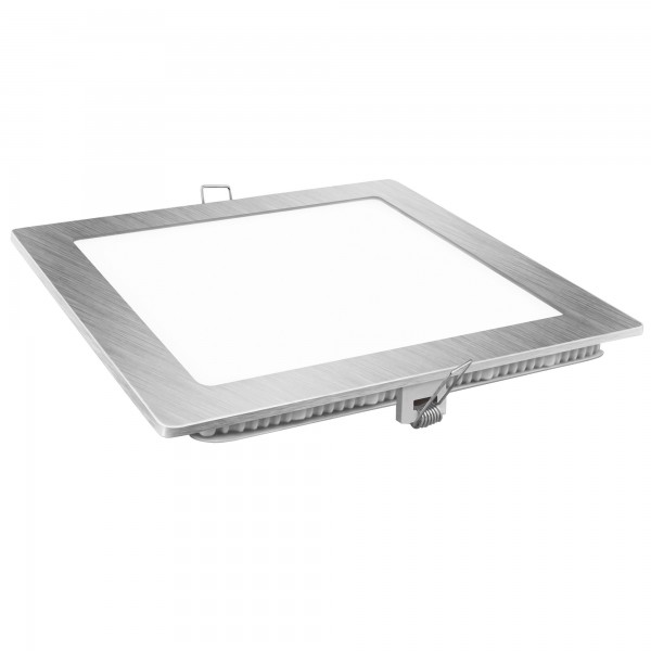 Downlight led cuadrado plata 18w.fria