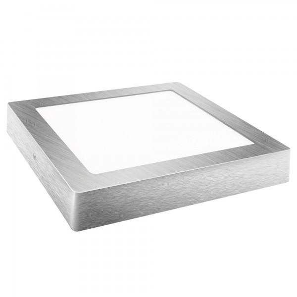 Downlight led superf.cuadr.plata 12w.fr