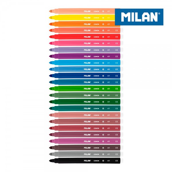 Rotuladores base agua punta conica ø5 mm colores surtidos, 24 uds