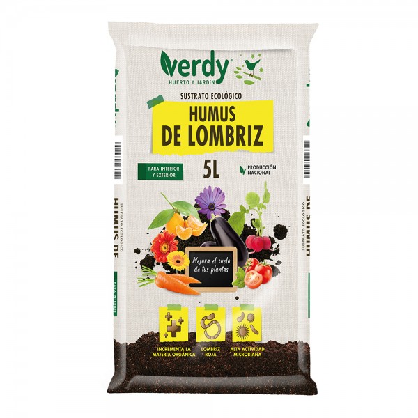 Sustrato humus de lombriz 5 l (pack 6 unidades)