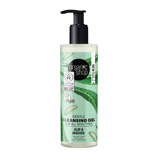 Organic shop aloe gel limpiador corporal todo tipo de pieles 200ml