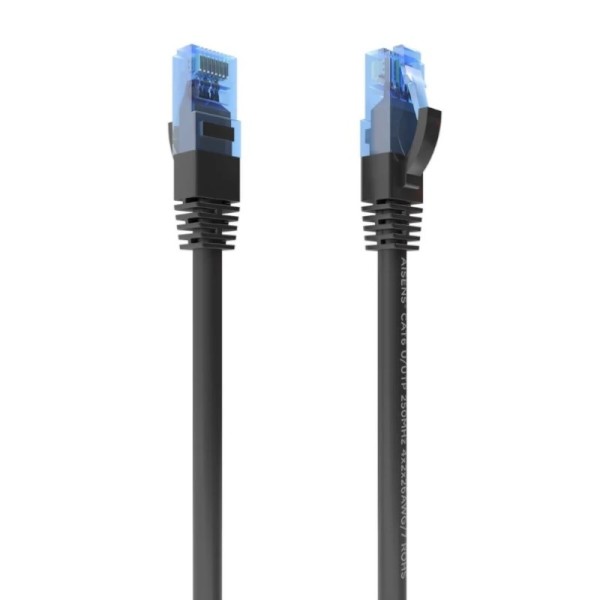 Aisens cable rj45 cat.6 utp awg26 cca negro 25cm
