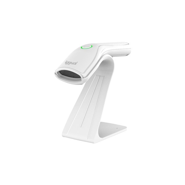 Iggual lector código barras 2d usb botón blanco